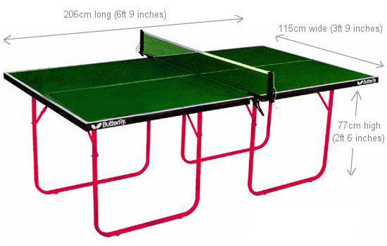 Butterfly junior 3/4 size table tennis table