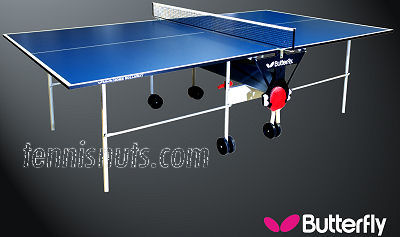 Butterfly Indoor Home Rollaway Table Tennis Table SET - Blue