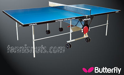 Butterfly Outdoor Home Rollaway Table Tennis Table SET - Blue