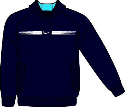 Nike Mens Essentials Stripe Swoosh Hoody Navy