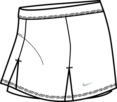 Nike Girls Sports Power Skirt 08 White/silver