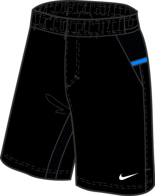Nike Boys Tennis Athlete Shorts Black/Blue/White