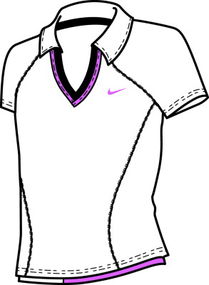 Nike Girls Tennis Statement Polo White/Black/Pink
