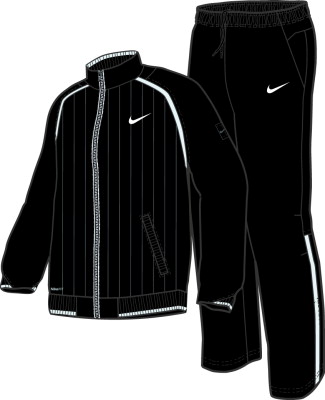 Nike Mens Dri Fit Convertible Warm-Up Black/White