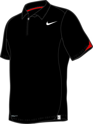 Nike Mens Dri-Fit Velocity Polo- Black/Red