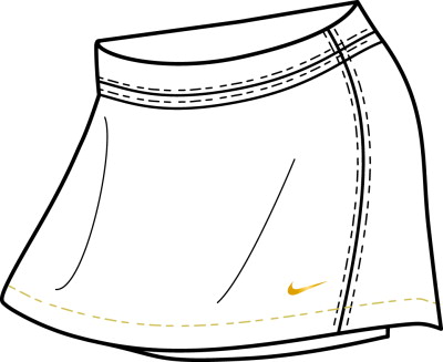 Nike Girls' Tennis Power Skirt White/Gold