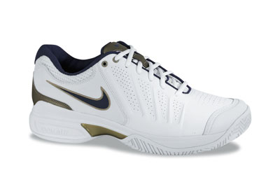 Nike Mens Air Zoom Vapour 5 Take Down White/Navy/Gold Tennis Shoes