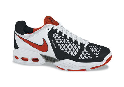 Nike Mens Air Max Breathe Cage II White/Black/Orange Tennis Shoes