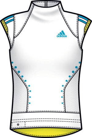 Adidas Womens Comp Capsleeve Top 03/08 White/Cyan