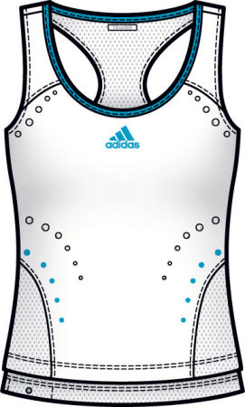 Adidas Womens Comp Top 03/08 White/Cyan