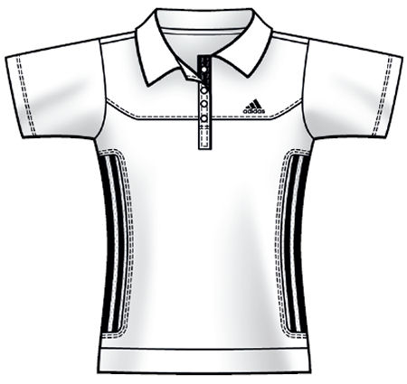 Adidas Girls Response Polo White/Black