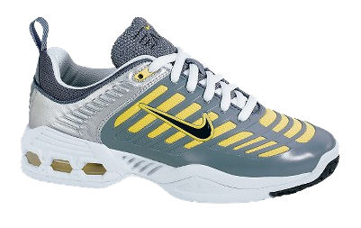 Nike Kids Air Max Cage Tennis Shoes Grey/Yellow/White