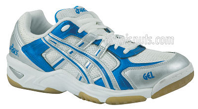 Asics Gel Rocket Indoor Trainers White/Light Blue 06 (rrp �39.99)