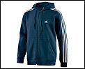 Adidas Mens Essentials 3S Zip Hoody Dark Navy/White