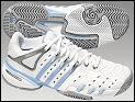 Adidas Girls Barricade (V) 5 White/Light Blue 08 (rrp �39.99)