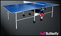 Butterfly Indoor Home Rollaway Table Tennis Table SET - Blue