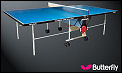 Butterfly Outdoor Home Rollaway Table Tennis Table SET - Blue