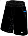 Nike Boys Tennis Athlete Shorts 0108 Black/Blue/White