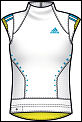 Adidas Womens Comp Capsleeve Top 03/08 White/Cyan