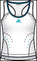 Adidas Womens Comp Top 03/08 White/Cyan