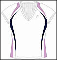 Head Ladies V-Neck T-Shirt 09- White/Navy/Lilac