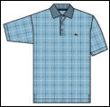 Lacoste Mens Ribbed Collar Polo 08 Light Blue Checks