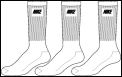 Nike Cotton Graphic Half-Cusion 3 Pack Crew Socks White
