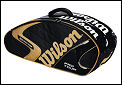 Wilson [K] Pro Tour 6 Racket Bag- Black & Gold (rrp �40)