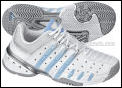 Adidas Womens Barricade 4 White/Blue Tennis Shoes
