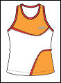 Ellesse Womens Nole Racer Back Top White/Red/Orange (rrp �25)
