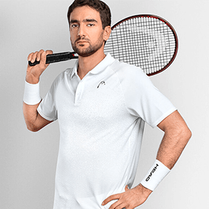 Marin Cilic endorses the Head Mens Performance New York Tee - White/Navy/Red