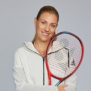 Angelique Kerber endorses the Adidas Womens SoleMatch Bounce Tennis Shoes - White/Glow Green