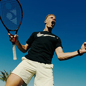 Denis Shapovalov endorses the Yonex PolyTour Strike Tennis String Set - Iron Grey