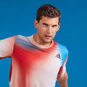 Dominic Thiem endorses the Adidas Mens Freelift Tennis T-Shirt Engineered - Royal Blue