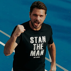 Stan Wawrinka endorses the Yonex VCore Pro 97 HG (330g) Tennis Racket [Frame Only]