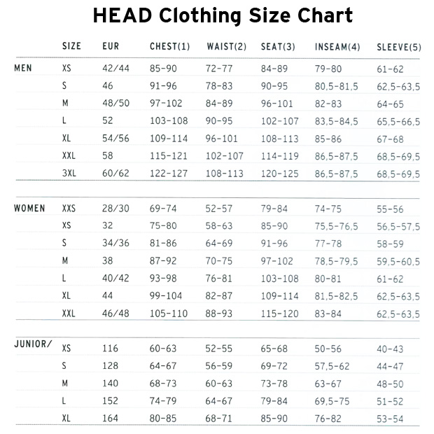 Head Shoes Size Chart