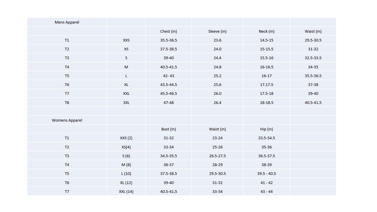 Lacoste Sizes