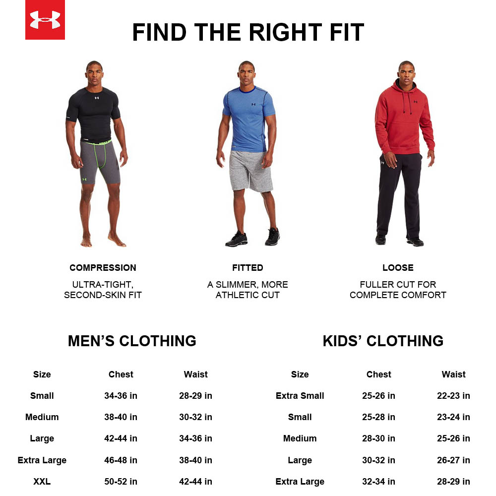 under armour compression size chart