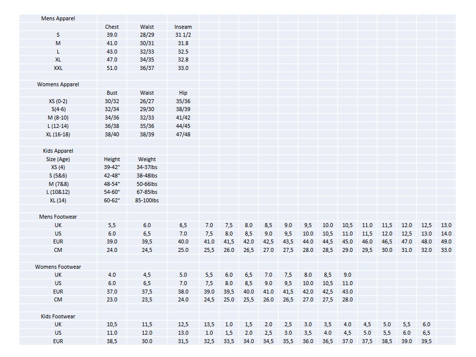 Wilson Racket Size Chart