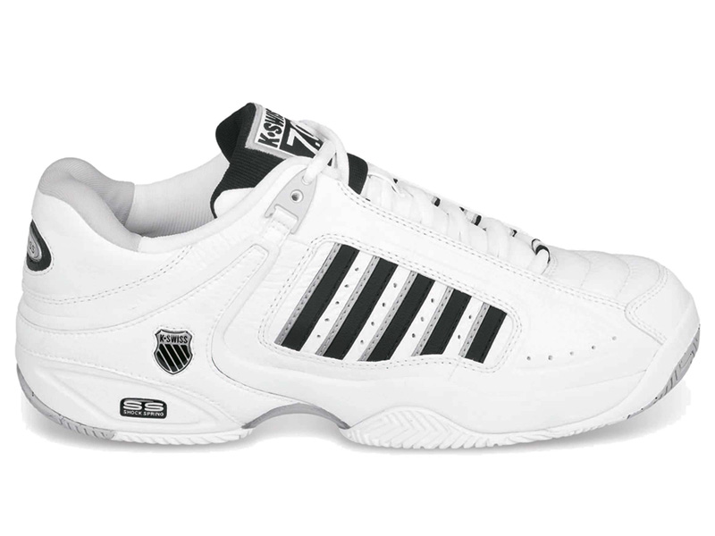 K-Swiss Mens Defier RS Tennis Shoes - White/Black - Tennisnuts.com
