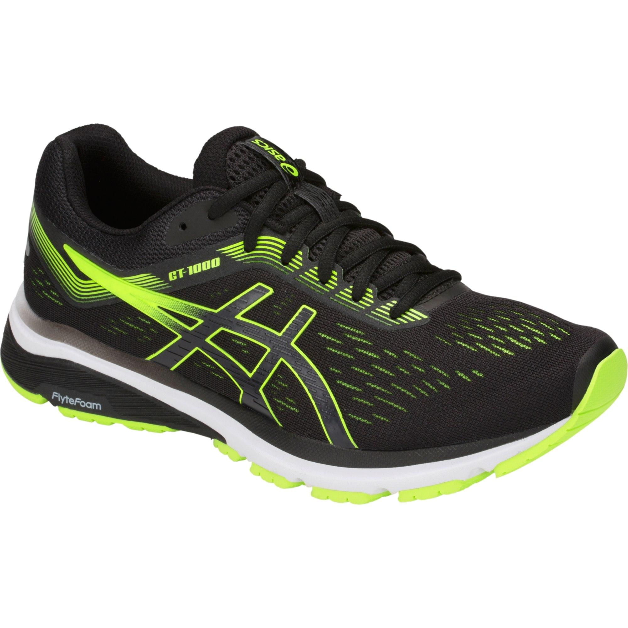 Asics Mens GT-1000 7 Running Shoes - Black/Hazard Green - Tennisnuts.com