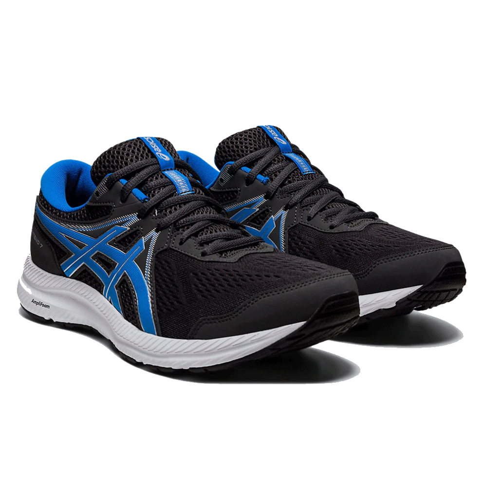 Asics Mens GELContend 7 Running Shoes Black/Blue