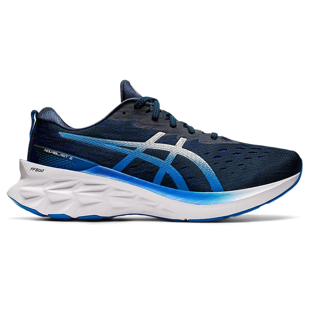 Asics Mens Novablast 2 Running Shoes - French Blue/Pure Silver ...
