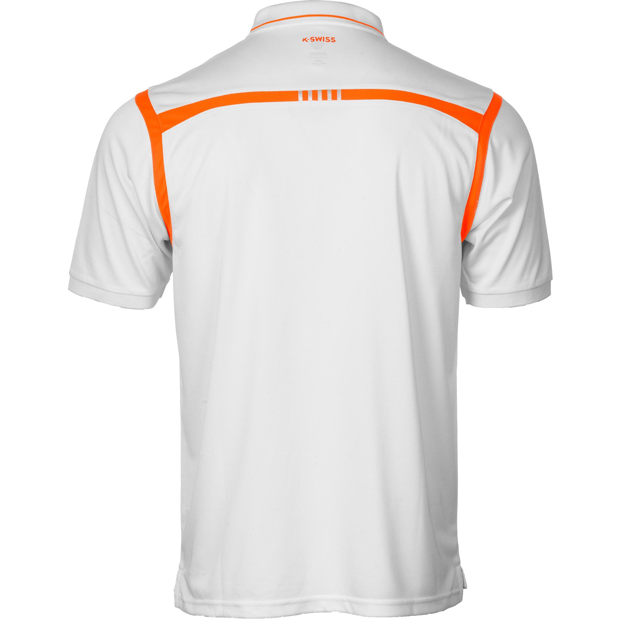 KSwiss Mens Performance BackCourt Polo Bright White