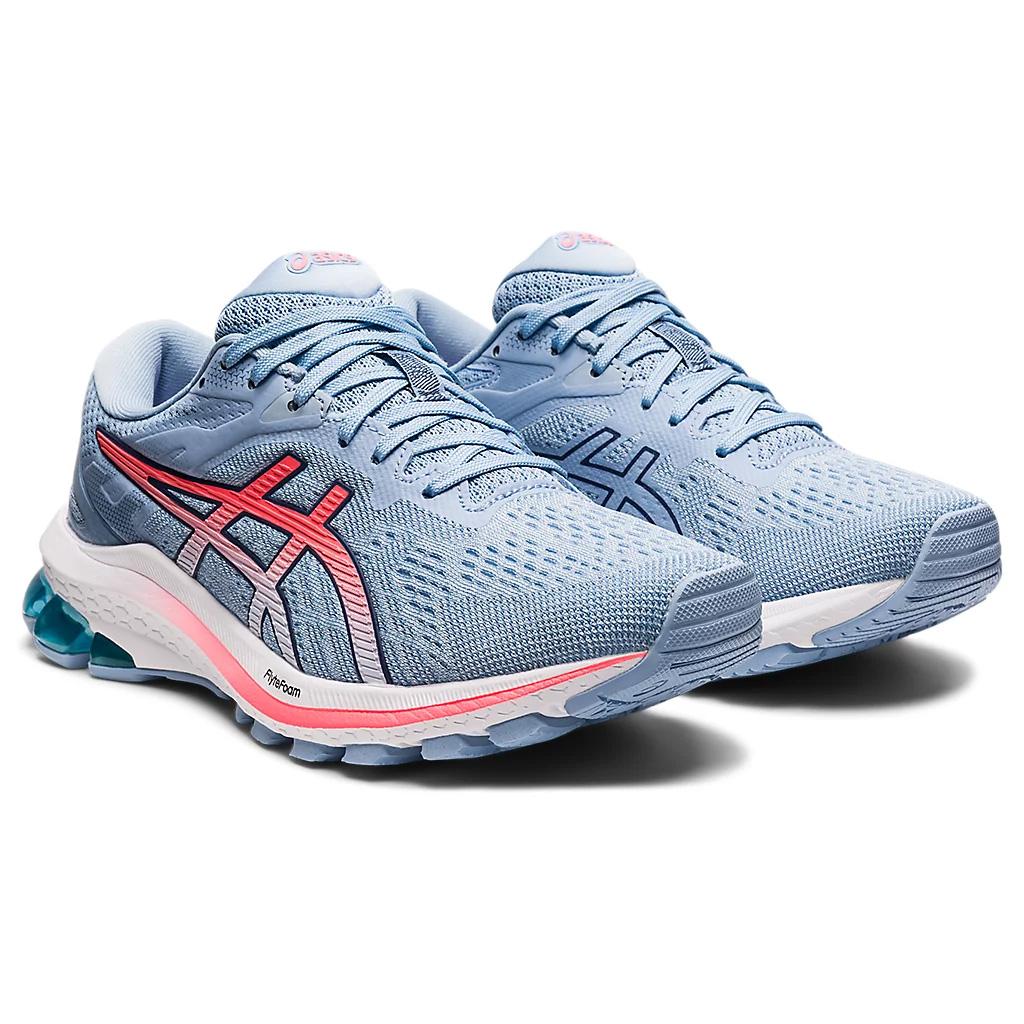 Asics Womens GT-1000 10 Running Shoes - Soft Sky/Blazing Coral ...