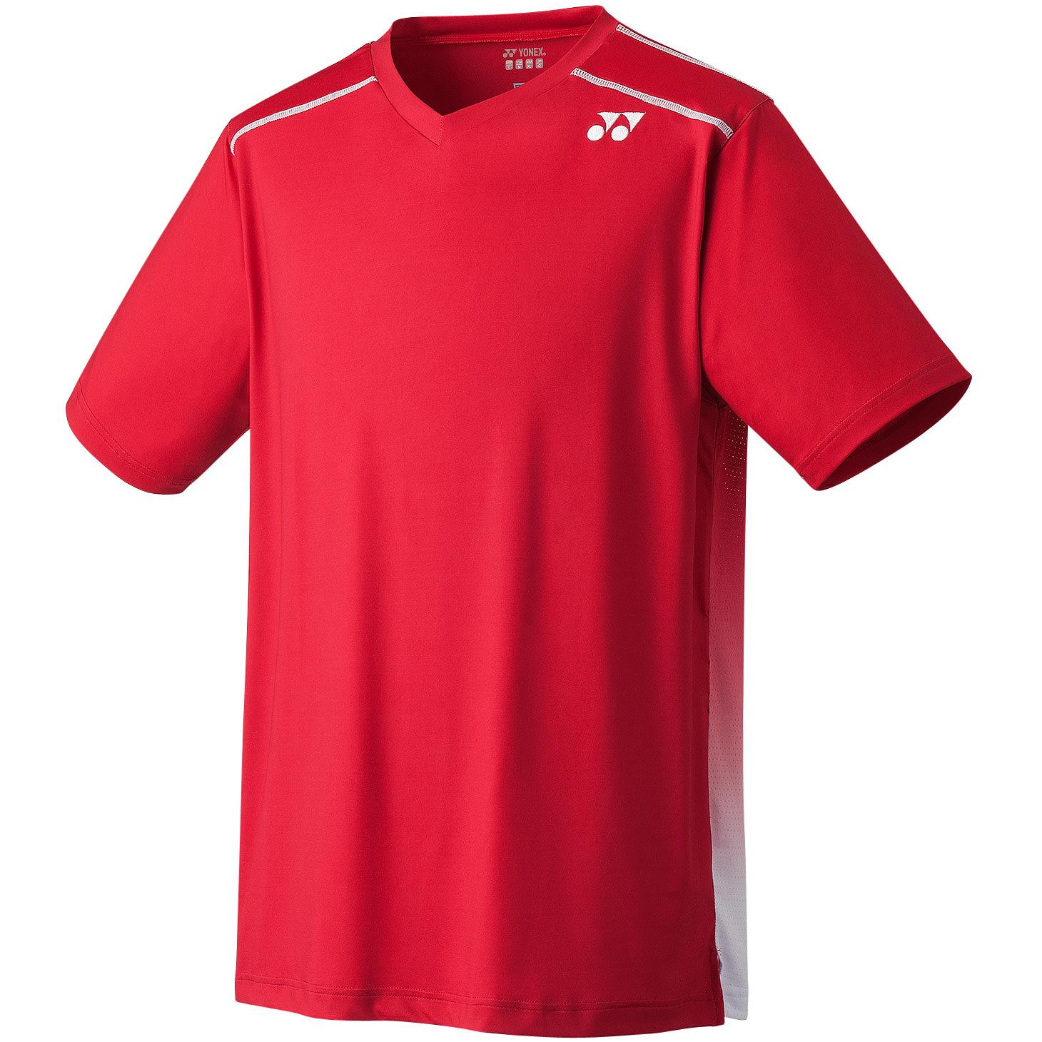 Yonex Mens VNeck Tennis Shirt Crystal Red
