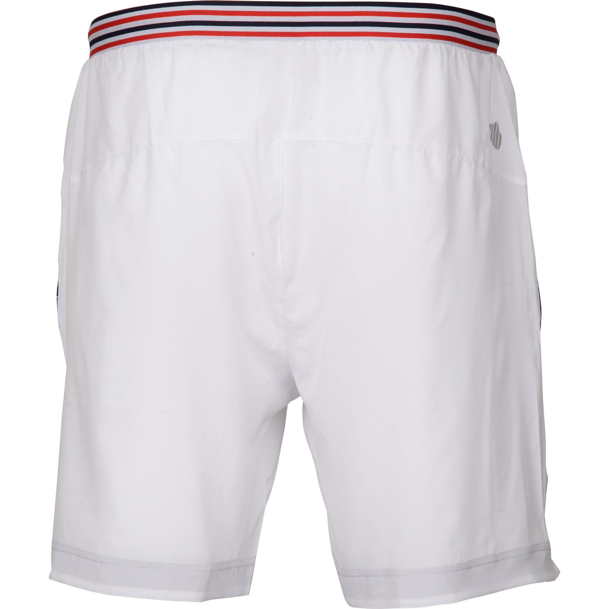 K-Swiss Mens Heritage Shorts - White - Tennisnuts.com