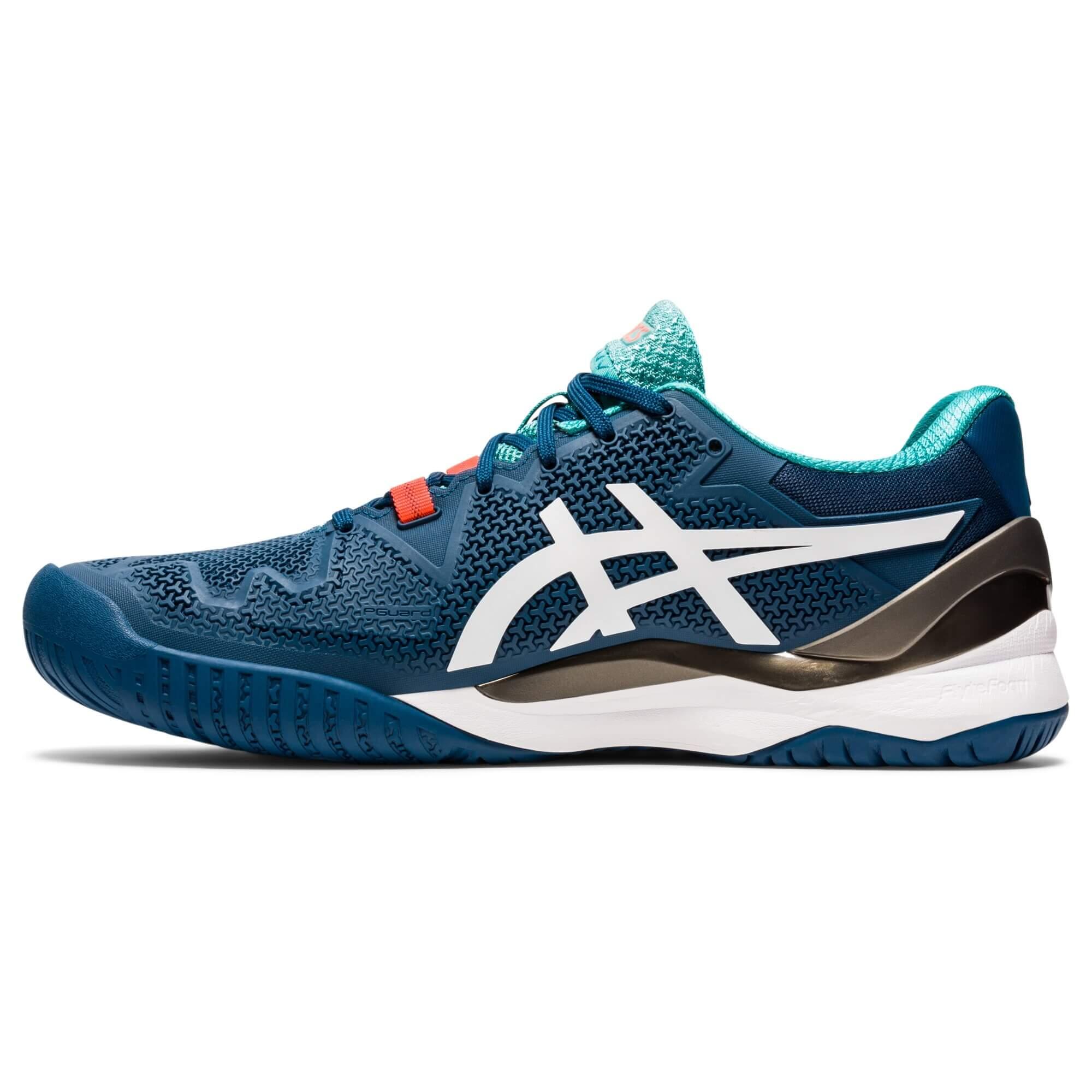 Asics Mens GELResolution 8 Tennis Shoes Mako Blue/White