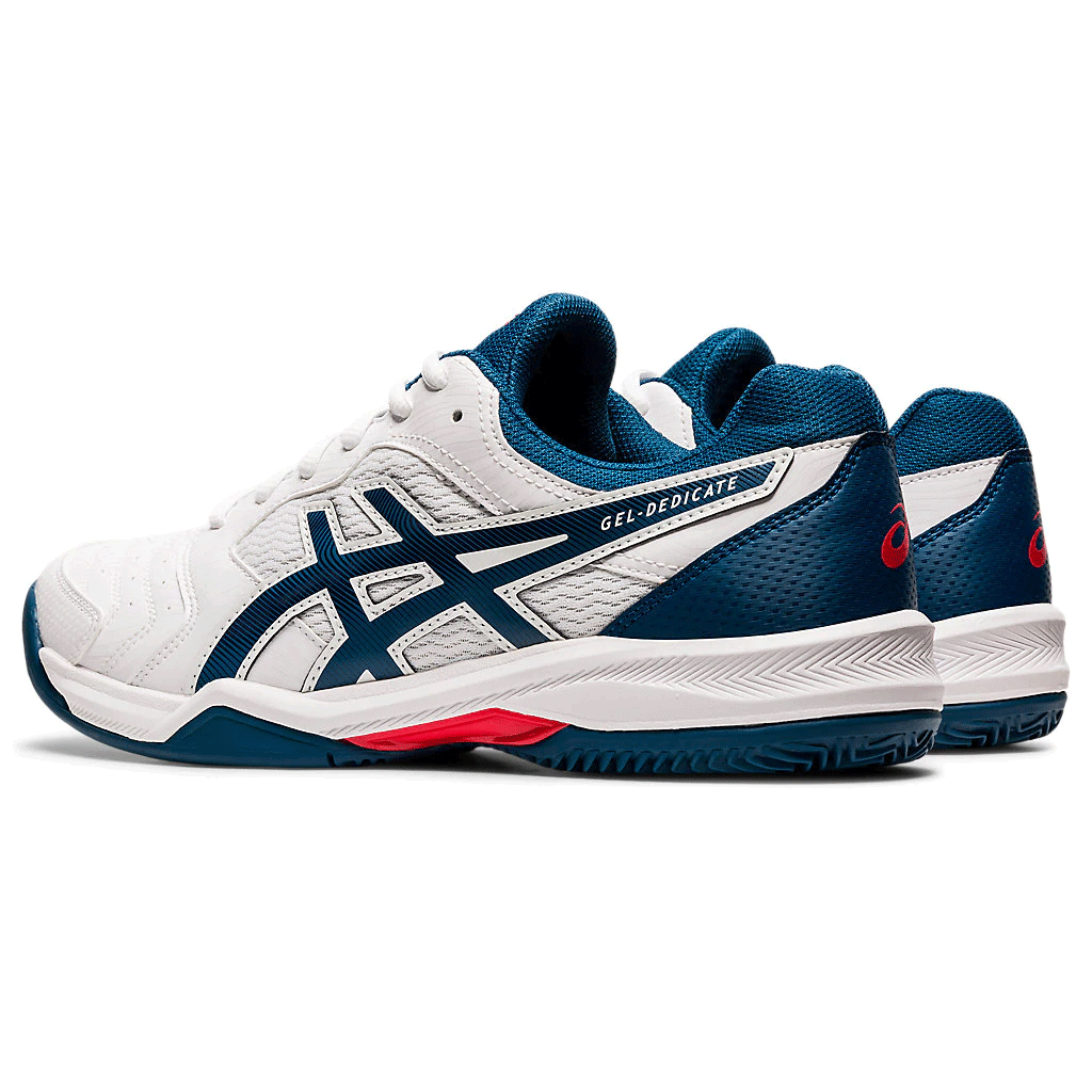 Asics Mens GELDedicate 6 Clay Tennis Shoes White/Mako Blue