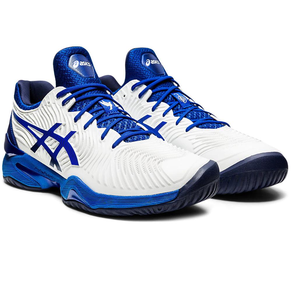 Asics Mens Court FF Novak Tennis Shoes - White/Asics Blue - Tennisnuts.com